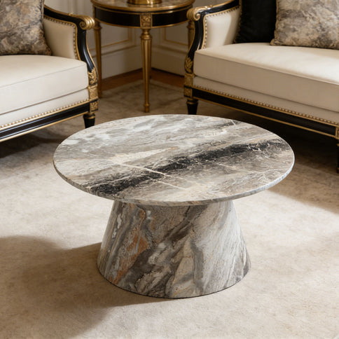 Circular Coffee Table With Adjustable Feet