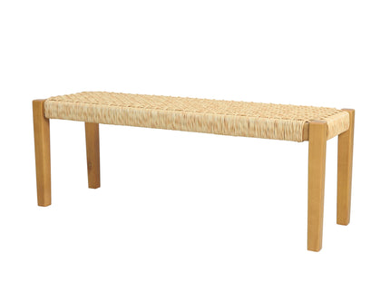 Angie - Bench Outdoor Seating Acacia Wood Faux Rattan - Teak