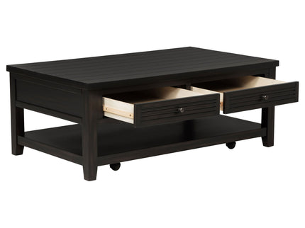 Sutter - 2 Drawer Rectangular Coffee Table - Dark Brown