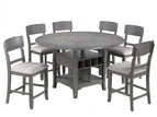 Dark Gray / 7 Pc. Table, 6 Chairs