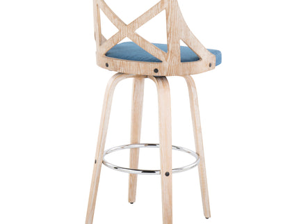 Charlotte - Farmhouse Fixed Height Bar Stool With Swivel And Round Footrest (Set of 2)