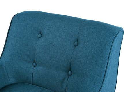 Modern Arm Chair With Tufted Back And Wooden Legs