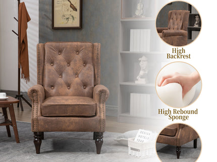 Modern Accent Armchair With Sturdy Wood Legs