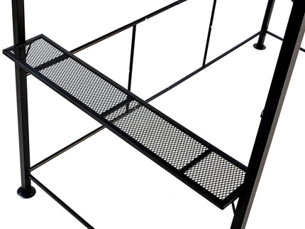 Grill Gazebo 8X5Ft, Outdoor Patio Canopy, Bbq Shelter With Steel Hardtop And Side Shelves - Black