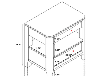 Verona - 2 Drawer Bedside Table With Hidden Storage - Walnut