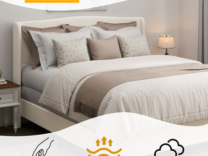 Platform Bed Frame With Tall Headboard And High Footboard