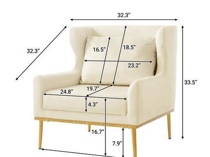 Elegant Curved Armrest Accent Armchair