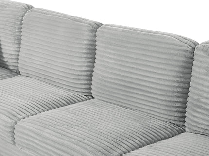 Upholstered U-Shaped Sectional Sofa With Movable Ottoman And Side Storage Pockets