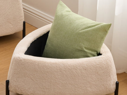 Upholstered Storage Ottoman Set With Reversible Lid