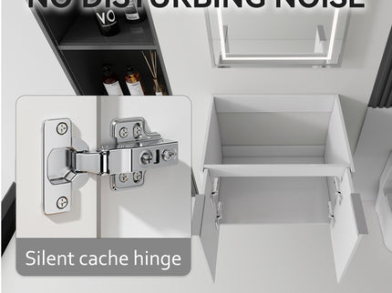 Floating Bathroom Vanity Cabinet With Soft Close Double Doors, Spacious Interior Storage, Wall Mounted, Cabinet Only