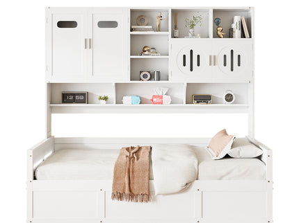 Daybed With All-In-One Cabinet And Shelf