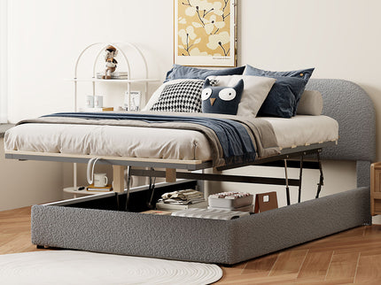 Upholstered Platform Bed With Hydraulic Storage System