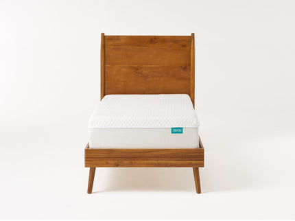 Okioki - Mid-Century Natural Stained Solid Acacia Wood Bed
