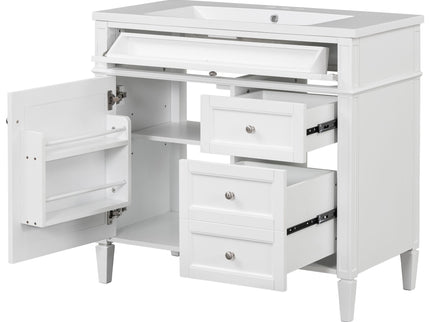 Bathroom Vanity & Top Sink, Modern Bathroom Storage Cabinet With 2 Drawers And A Tip-Out Drawer