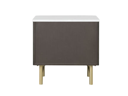 Clayten - Nightstand - Espresso / White Marble