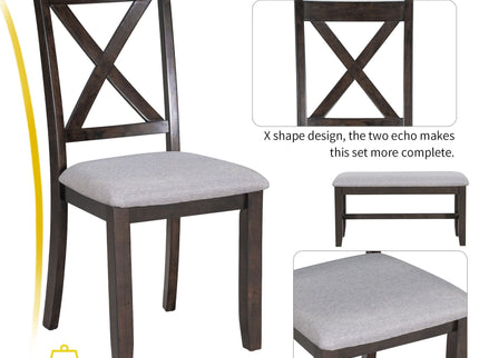 6 Piece Family Dining Room Set, Space Saving Foldable Table And 4 Chairs With Bench