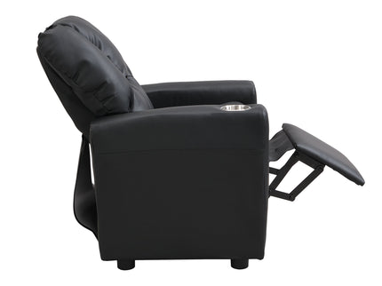 Sally Deluxe Kids Recliner Chair With Cup Holder - Black