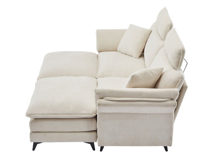 Modern Deep Seat Sectional Sofa With Ottoman