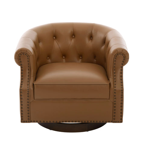 360° Swivel Accent Chair With Curved Back