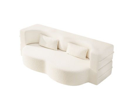 Modern Floor Sofa With 2 Pillows, Twin Size For Living Room