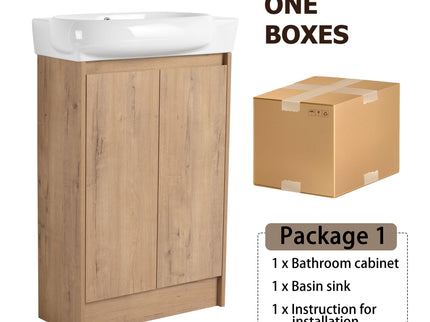 Freestanding Bathroom Vanity With Sink And Storage Rack, Soft Close Doors Base With Basin