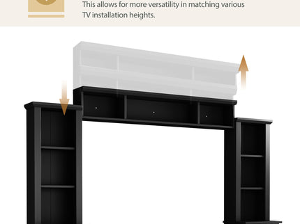 Minimalist Entertainment Wall Unit Set With Bridge For TVs Up To 75"