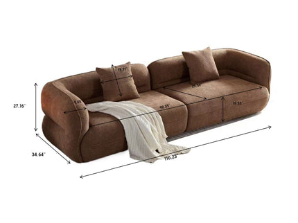 Sectional Sofa With Durable Fabric, Solid Wood Frame, And High Density Sponge Fill