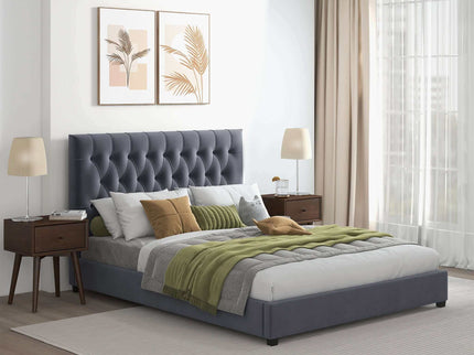 Donald - Mid-Century Modern Upholstered Platform Bed