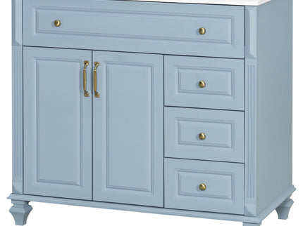Modern Bathroom Vanity With Sink, 3 Drawers & 2 Doors