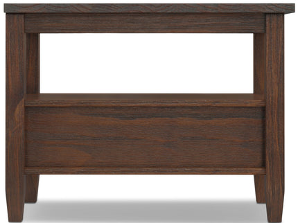 Warm Shaker - Narrow Side Table - Distressed Charcoal Brown