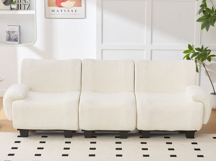 3 Seater Sofa Couch With Curved Armrests