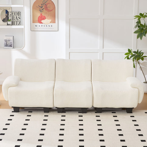 3 Seater Sofa Couch With Curved Armrests
