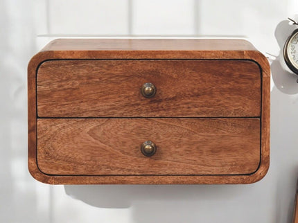 Curved Wall Mounted Bedside Nightstand