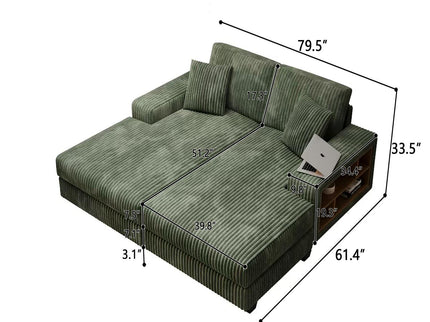 Convertible Sectional Sofa, Sleeper Oversized Living Room Lounge