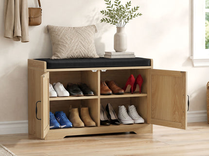 Entryway Shoe Bench With Double Doors