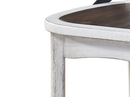 2 Pieces Set Dining Side Chair Rustic Modern Farmhouse Design Retro Design With Metal X Design - Antique Dark Oak / Antique White