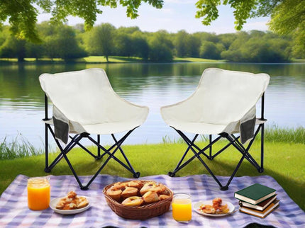 Portable Folding Camping Chairs With Carry Bag (Set of 2)