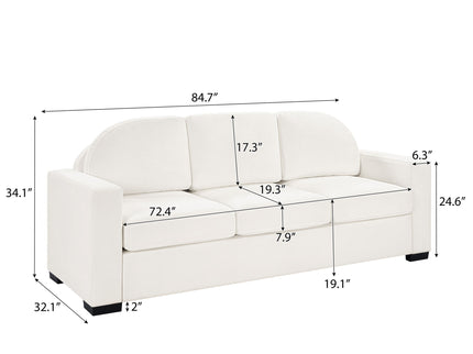 Modern 3 Seater Sofa With Curved Backrest