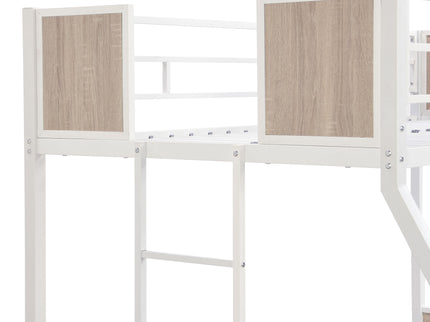 Modern Metal Bunk Bed With Dual Side Ladder And Metal Desig