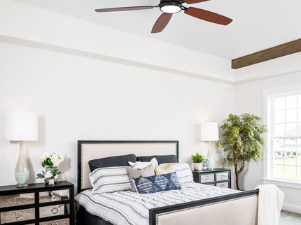 42" Ceiling Fan With Light, Tri Color Dimmable, DC Motor, 5 Blades