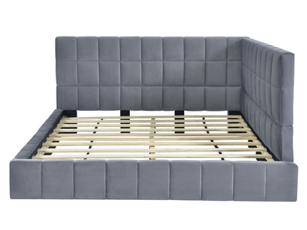 Full Size Upholstered Classic Mid Century Modern Daybed / Sofa Bed Frame, Elegant Design - Gray