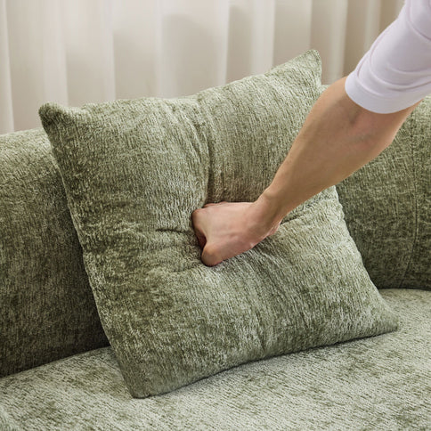 Curved Loveseat Sofa With Round Armrest