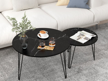 Round Nesting Coffee Table For Living Room (Set of 2)