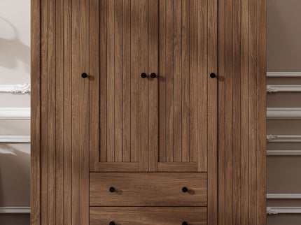 4 Door Wardrobe Armoire With 2 Drawers