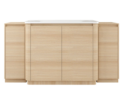 Freestanding Bathroom Vanity With Sink, 2 Small Storage Cabinets, Soft Close Doors