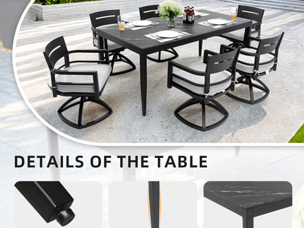 Modern Outdoor Patio Dining Set With Table And Chairs With Sunbrella Cushions