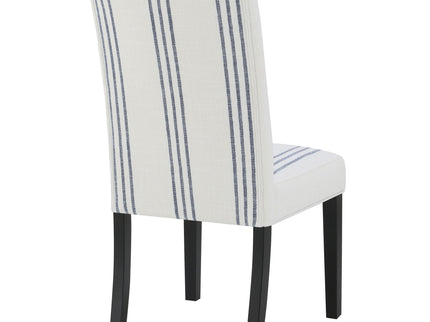 Draper - Upholstered Dining Chair (Set of 2) With Vertical Stripes - Beige