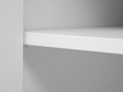 Wall Unit Entertainment Center With Bookshelves For TVs Up To 80", Tempered Glass Doors And Adjustable Shelves