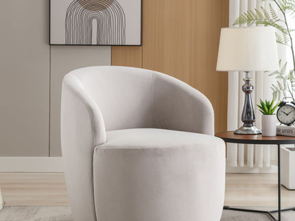 Swivel Accent Armchair Barrel Chair With Powder Coating Metal Ring