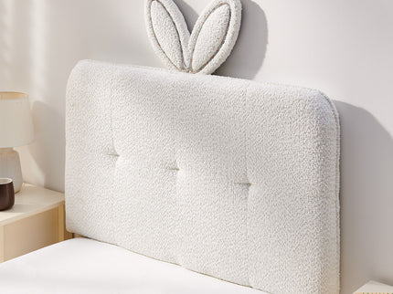 Upholstered Bed With Oversized Rabbit Ear Headboard, LED Lights & 4 Storage Drawers